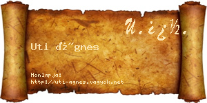 Uti Ágnes névjegykártya